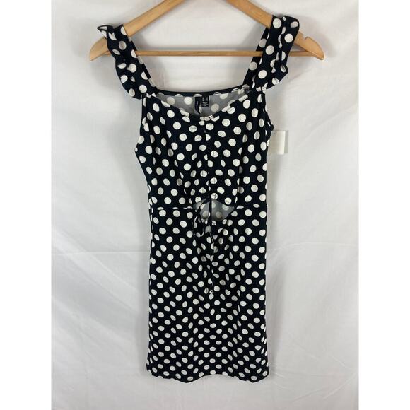 NWT Vero Moda Mary Knot Front Mini Dress Polka Dot Size small - Picture 1 of 5